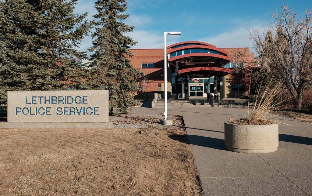 The Lethbridge police headquarters is shown in Lethbridge, Alta.