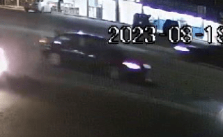 Police are searching for a dark-coloured four-door sedan wanted in connection with a hit-and-run investigation in Mississauga.