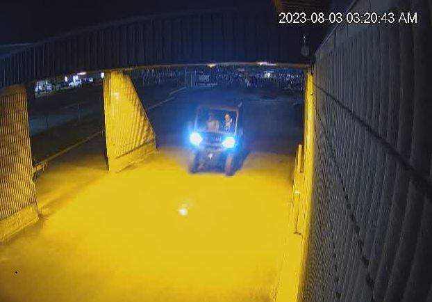 Surveillance video of the utility task vehicle and the two suspects.