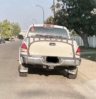 The suspect vehicle in an Aug. 27 incident in Lethbridge where a pickup truck followed a female runner.