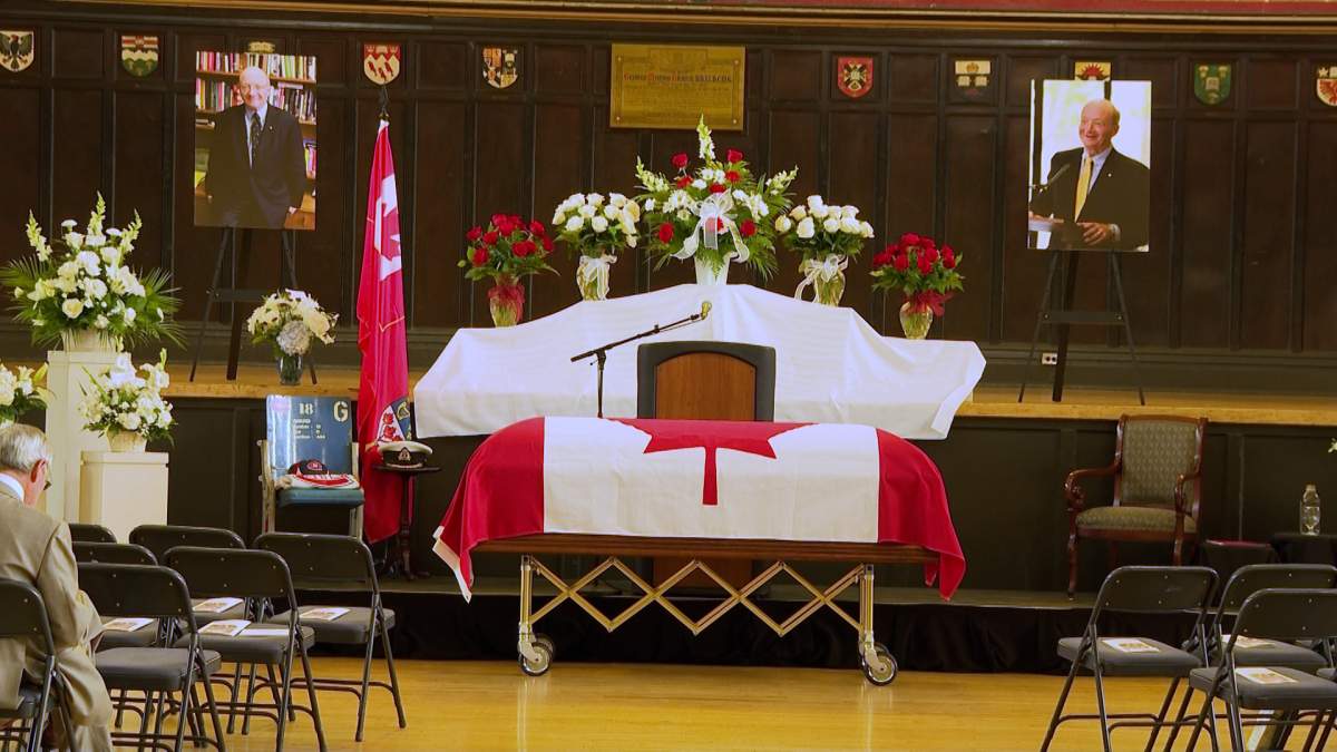 Over two hundred friends and family show up to say their goodbyes to Hugh Segal.