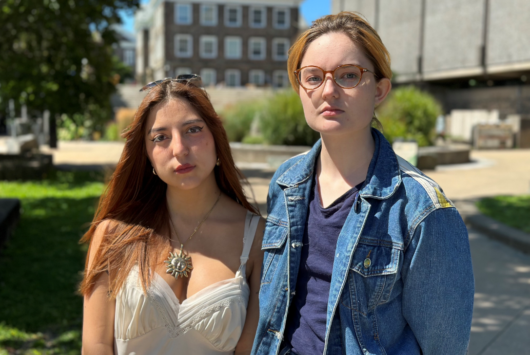 Natalia Tola (left) is the Canadian Federation of Students’ national deputy chair. She’s joined by Aideen Reynolds, the CFS-NS chair.