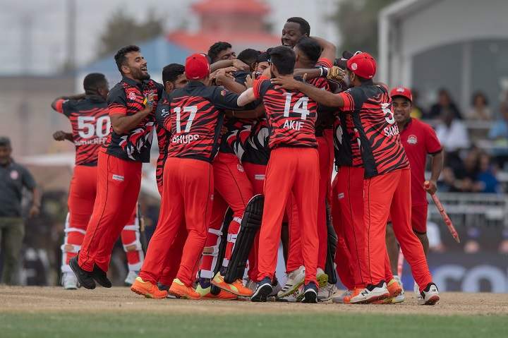 The Montreal Tigers celebrate at GT20 cricket tournament. Courtesy: Montreal Tigers