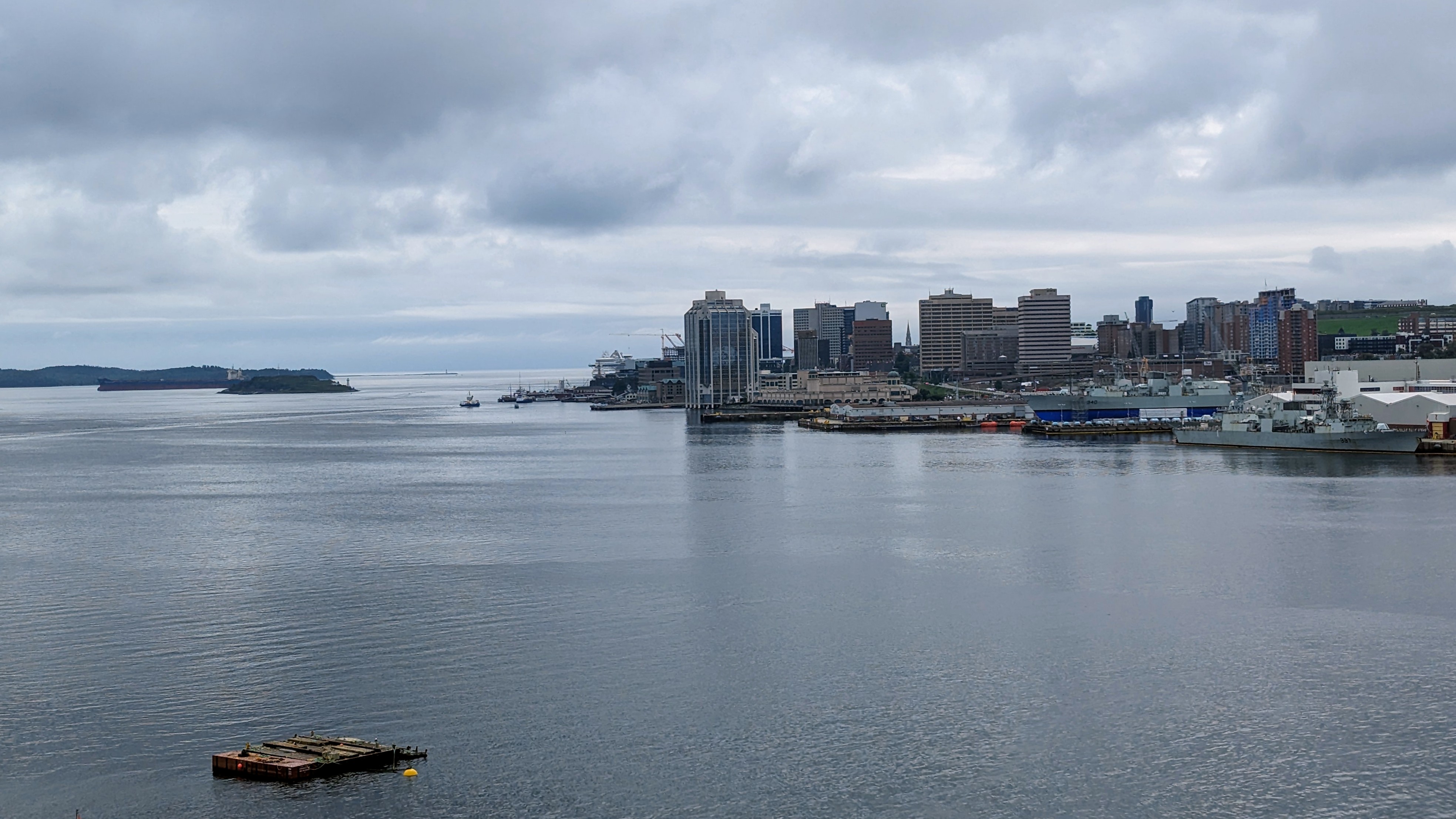 A view of the Halifax skyline from the MacDonald Bridge is pictured on Aug. 16, 2023.