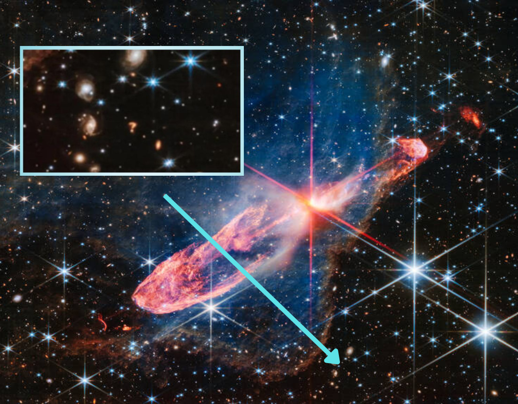 The James Webb Space Telescope recently picked up a "question mark"-shaped phenomenon in deep space.