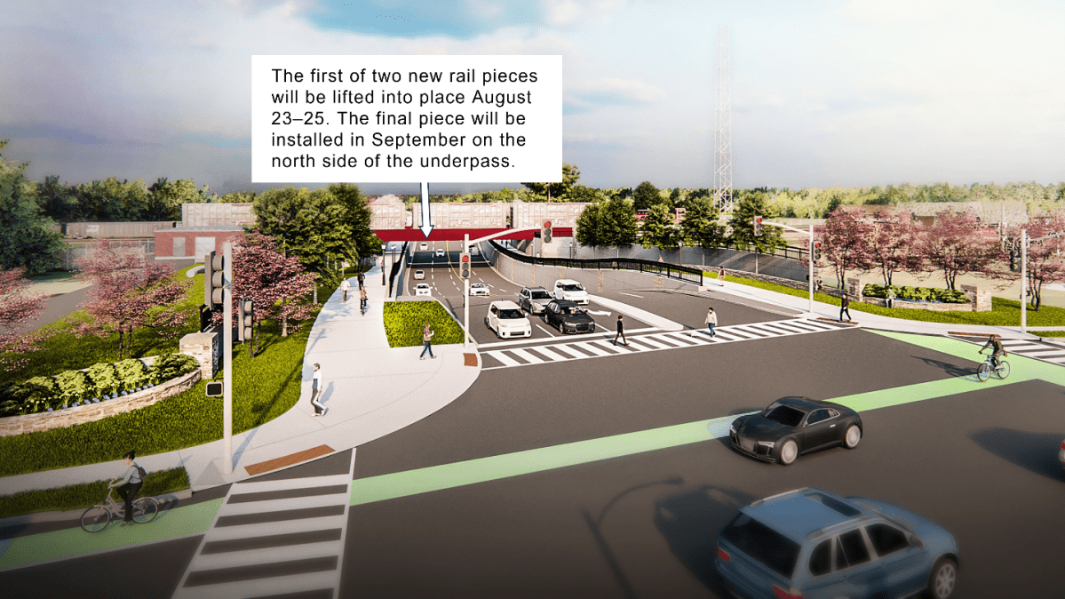 An artistic rendering showing the Adelaide Underpass from Central Avenue, facing north in London, Ont.