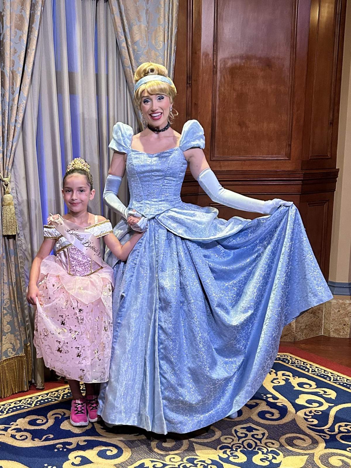 At Disney World in Orlando, Florida, Casey was able to meet Cinderella and dress up as Princess Aurora herself.