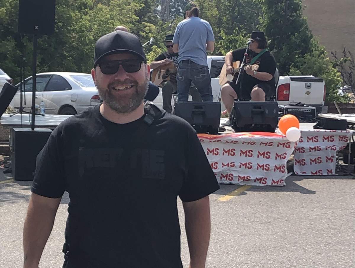 Clint Chaboyer at the A&W on Portage Avenue Thursday for Burgers to Beat MS.