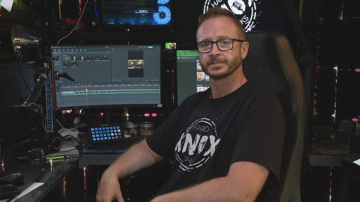 Daniel Hearn is running his addiction podcast from his small bedroom studio together with his wife Dawna.