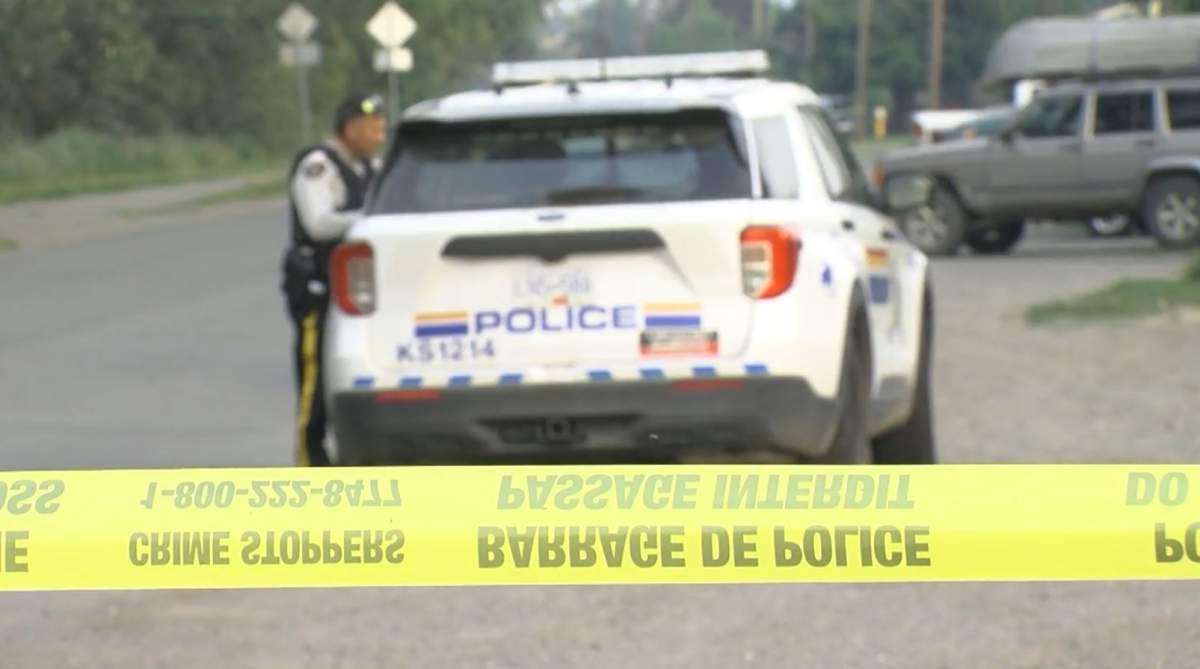 FILE. Kamloops RCMP at a 2023 crime scene.