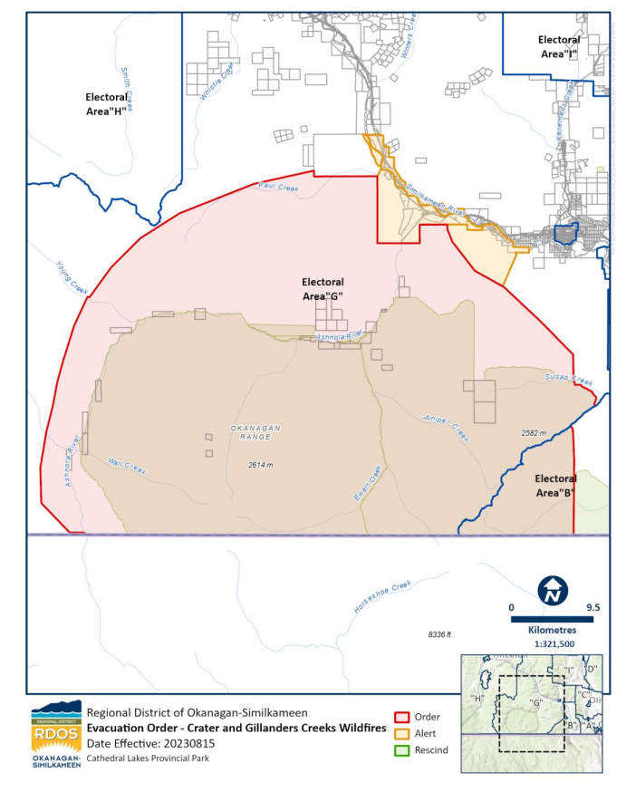 Map of evacuation area.
