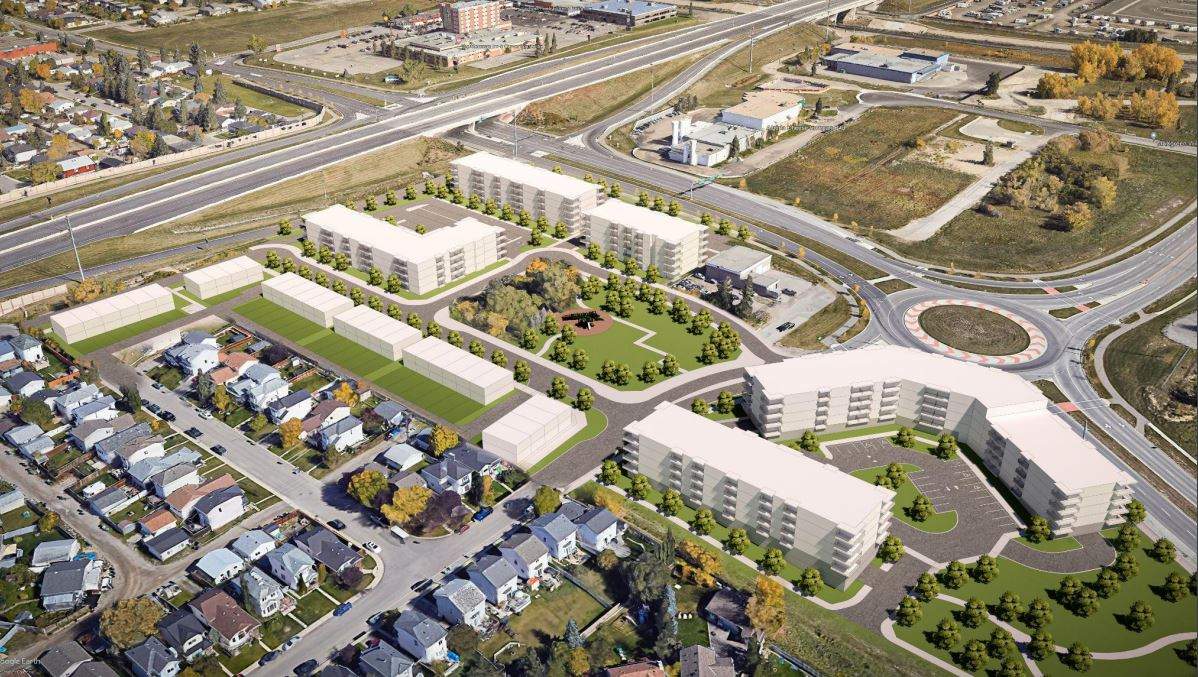 A rendering of the proposed redevelopment in Riverbend.