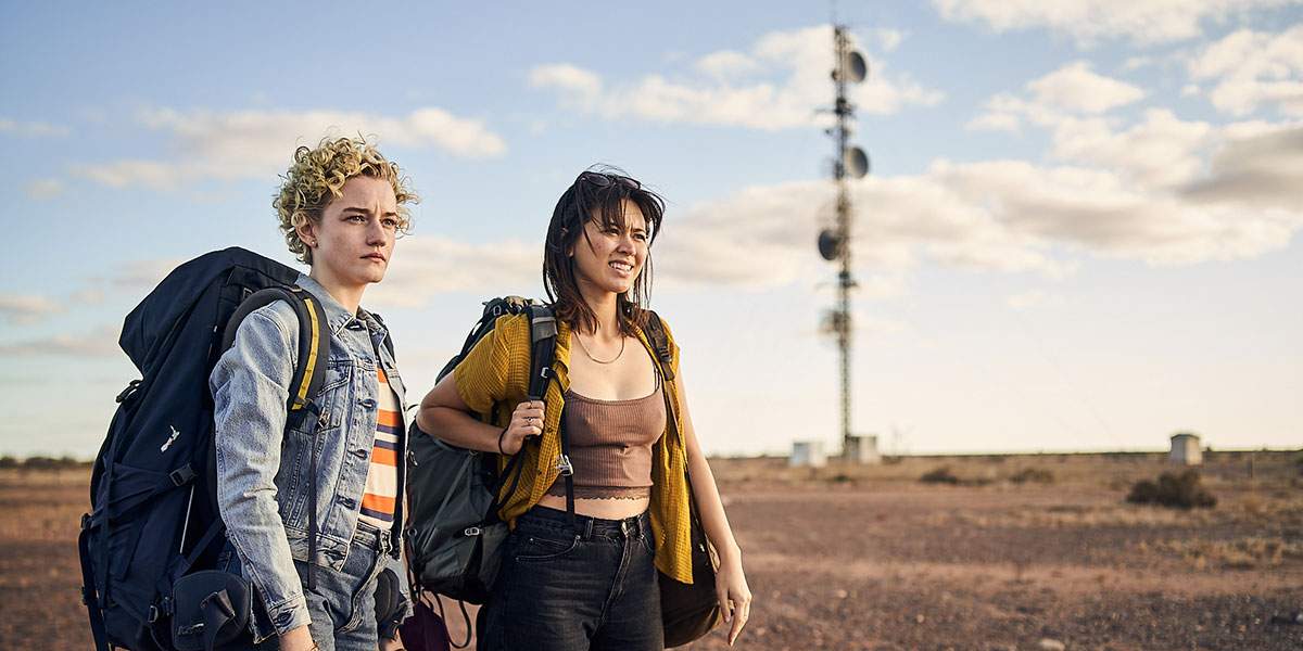 Jessica Henwick and Julia Garner in 'The Royal Hotel.'
