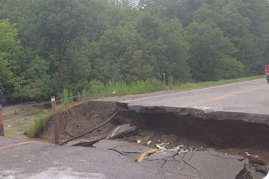 In a video posted to Twitter Thursday morning, Provincial Const. Jeff Hare said that a transport truck had fallen through the road.