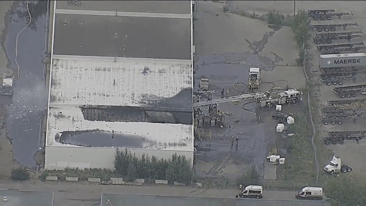 The Calgary Fire Department said firefighters saw smoke and fire coming from the roof of the building.