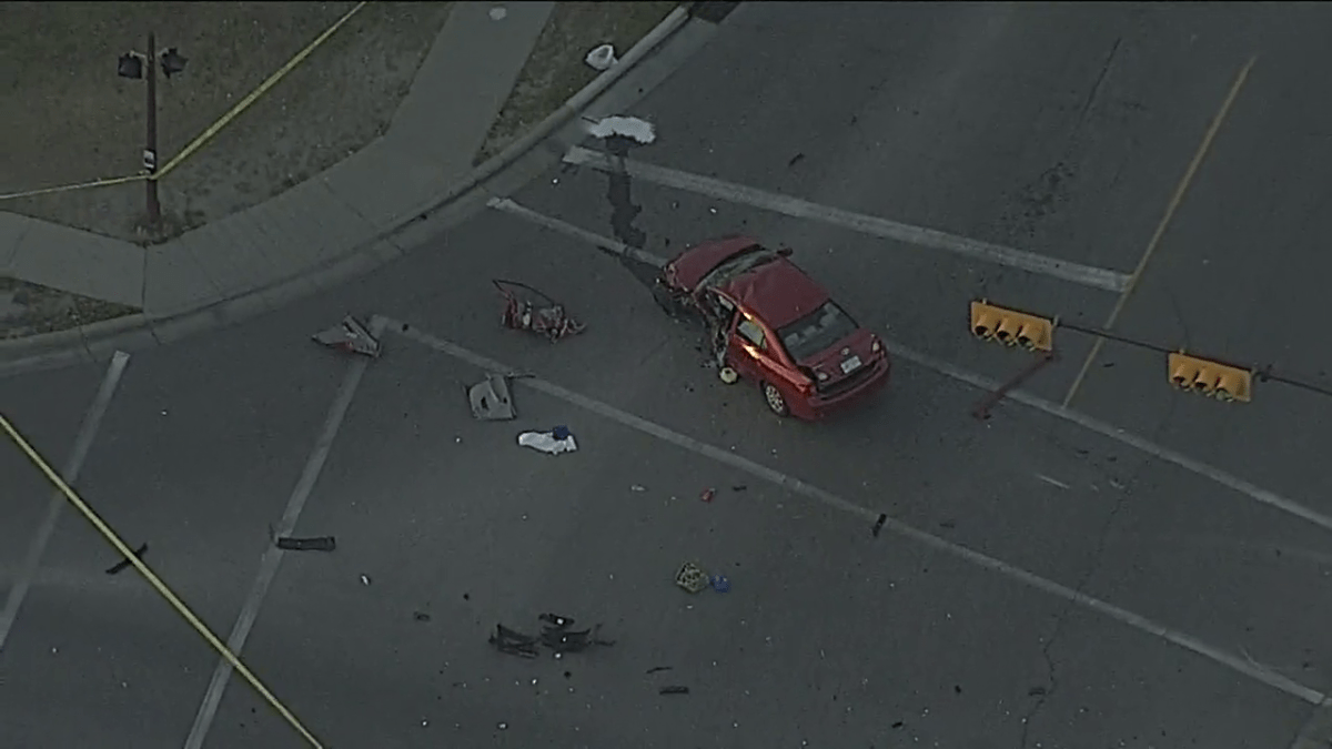A single-vehicle collision happened around 4:50 a.m. in Calgary on Monday leaving a man in serious condition.