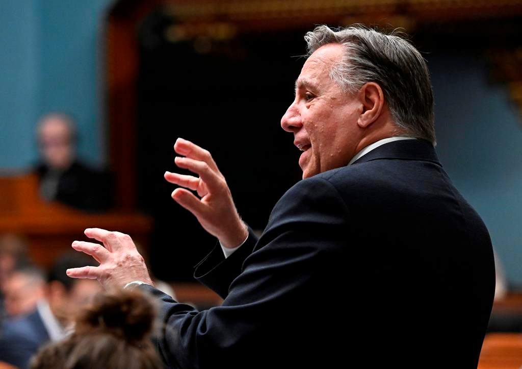 Quebec Premier François Legault is the only Canadian premier invited to attend the United Nations climate summit in New York next week. Legault responds to the Opposition during question period Wednesday, September 13, 2023 at the legislature in Quebec City. 