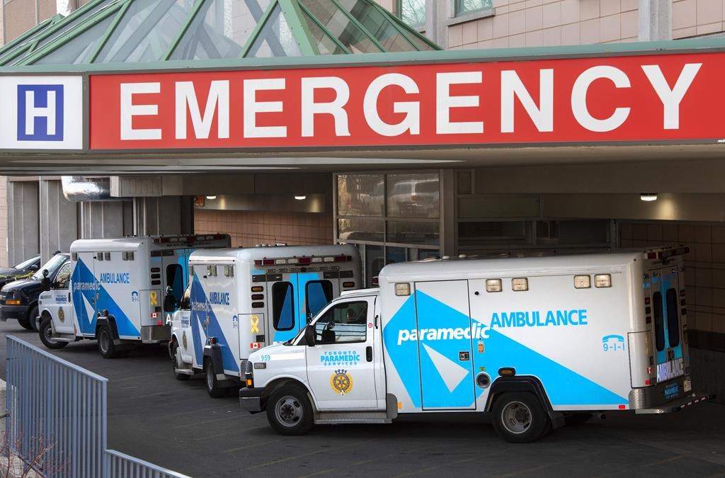 Ontario is extending funding that helps rural and northern hospitals avoid temporary ER closures, after previously saying it would end after the summer.Ambulances are parked at a hospital in Toronto on Tuesday, April 6, 2021. THE CANADIAN PRESS/Frank Gunn.