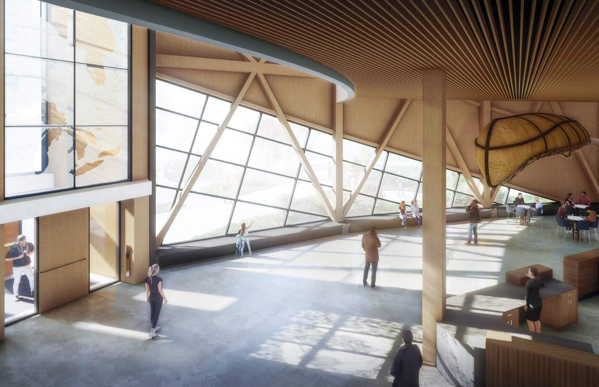 Rendering of the atrium for the new Canadian Canoe Museum.