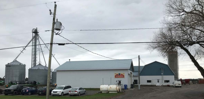 The findings of the report were made public Thursday by Quebec’s safety board, which investigated the workplace death at Ferme Norlou (above), a farm located in the Saint-Luc-de-Vincennes municipality in the province’s Mauricie region.
