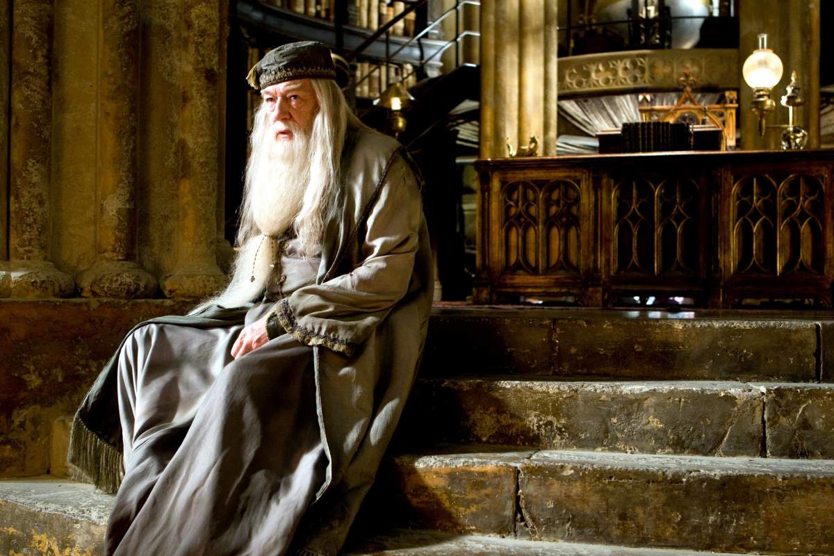 Michael Gambon as Albus Dumbledore.