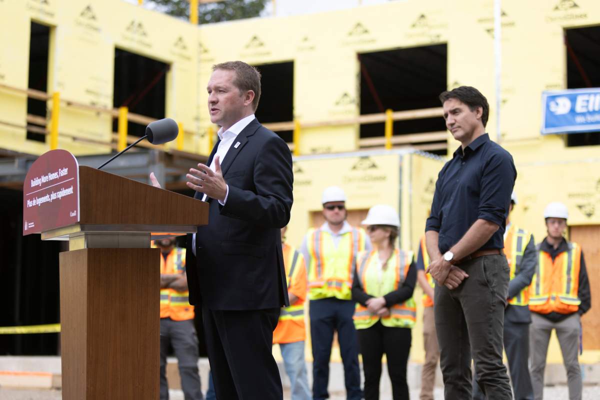 London Mayor Josh Morgan at the construction site of an affordable housing project in London, Ont. on Wednesday, September 13, 2023. THE CANADIAN PRESS/Nicole Osborne
