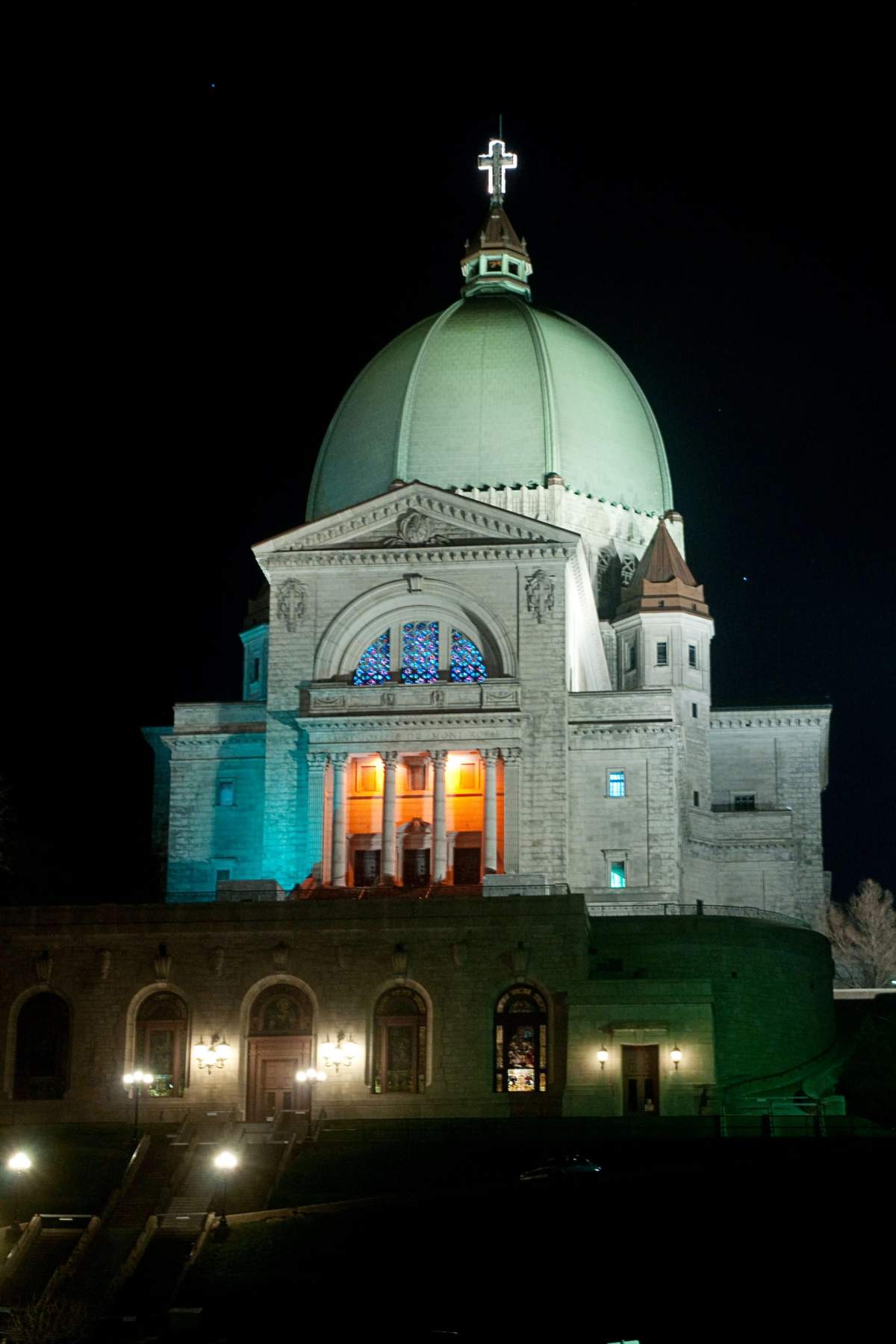 St Joseph's Oratory at night in Montreal Quebec..