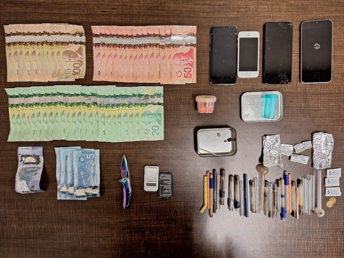 Police arrested two people after seizing drugs and weapons during a traffic stop on Sept. 2, 2023.