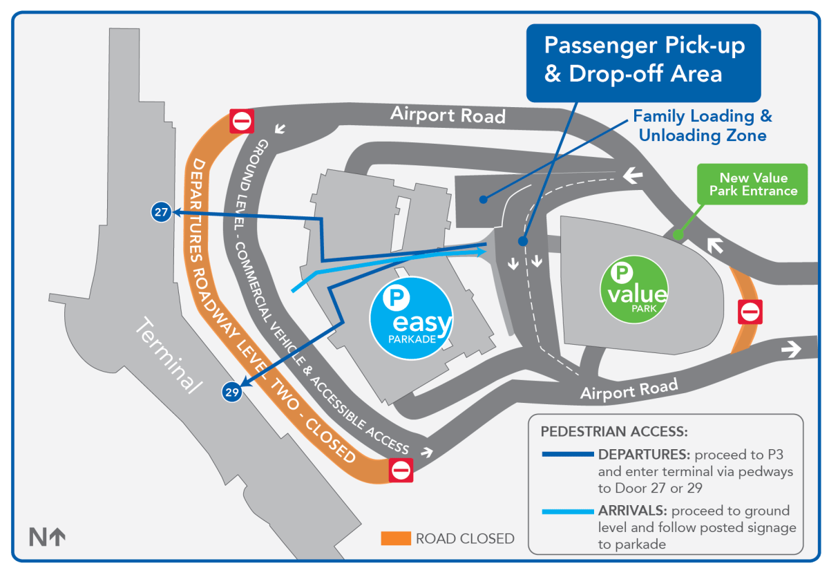 Edmonton International Airport will be completing infrastructure upgrades starting Sept. 26 that will see travellers need to adjust to where they are picked up and dropped off.