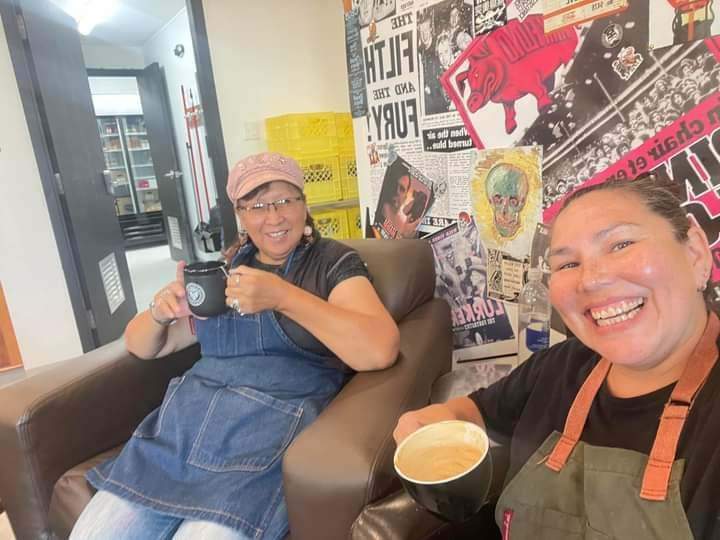Fort Smith Coun. Louise Beaulieu (left) was among the essential workers who stayed in the community after the Aug. 12 evacuation.