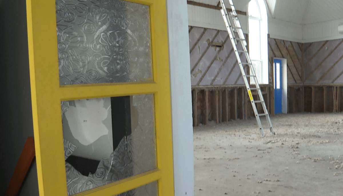 The family's home sits abandoned while they wait for the go-ahead from the insurance company to begin renovations.