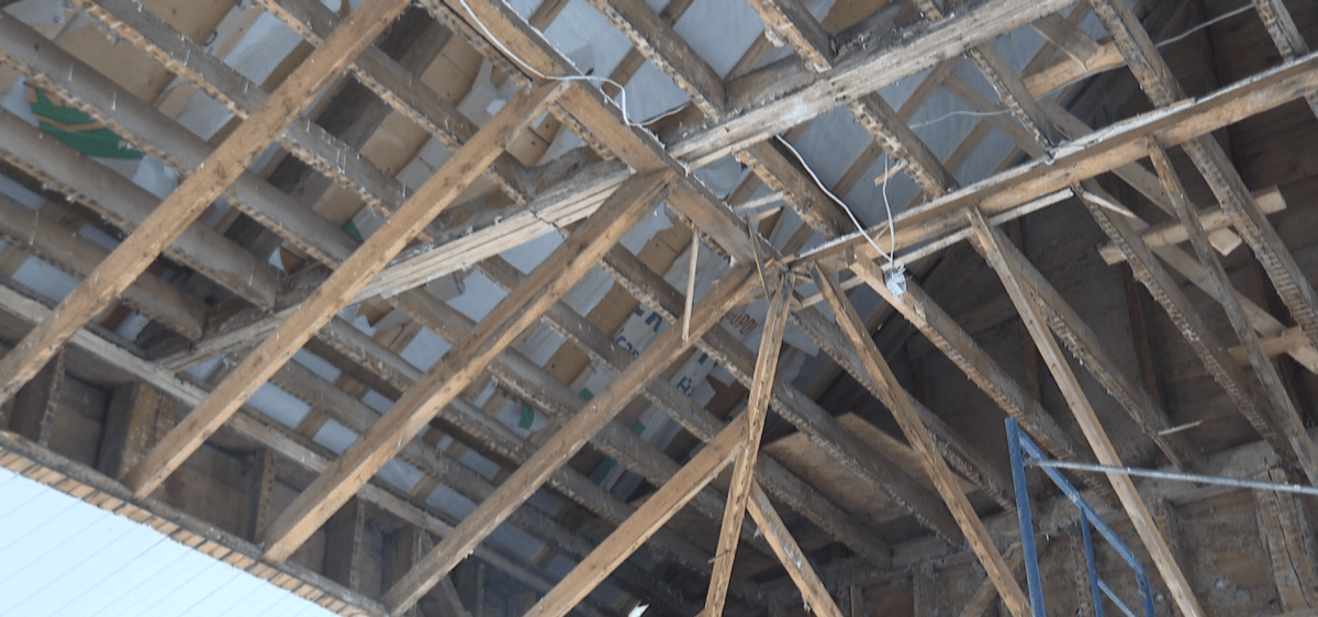 A part of the home’s roof was ripped off during the storm.