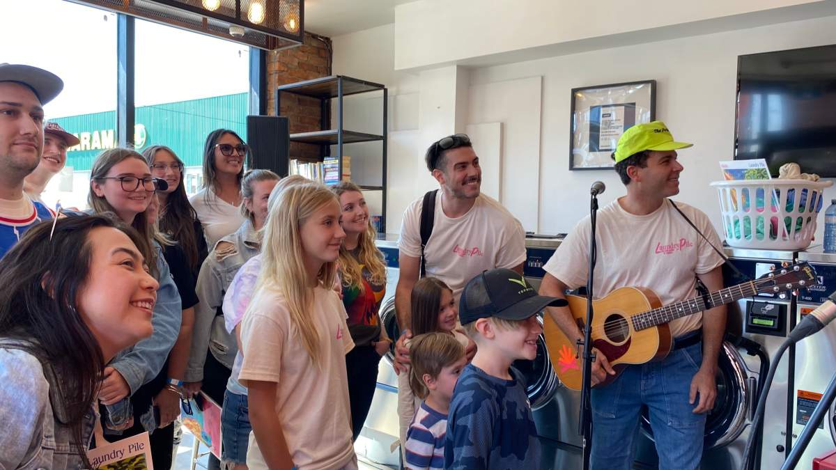Arkells performed songs from their new album Laundry Pile at Splash Laundry on Main Street East in Hamilton Ont. Sept 22, 2023.