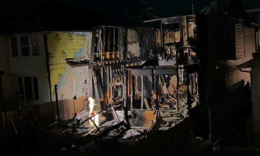 Firefighters said they could see flames and smoke coming from the second floor of the home.