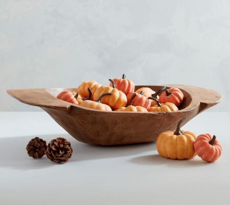 Faux pumpkins for a centrepiece