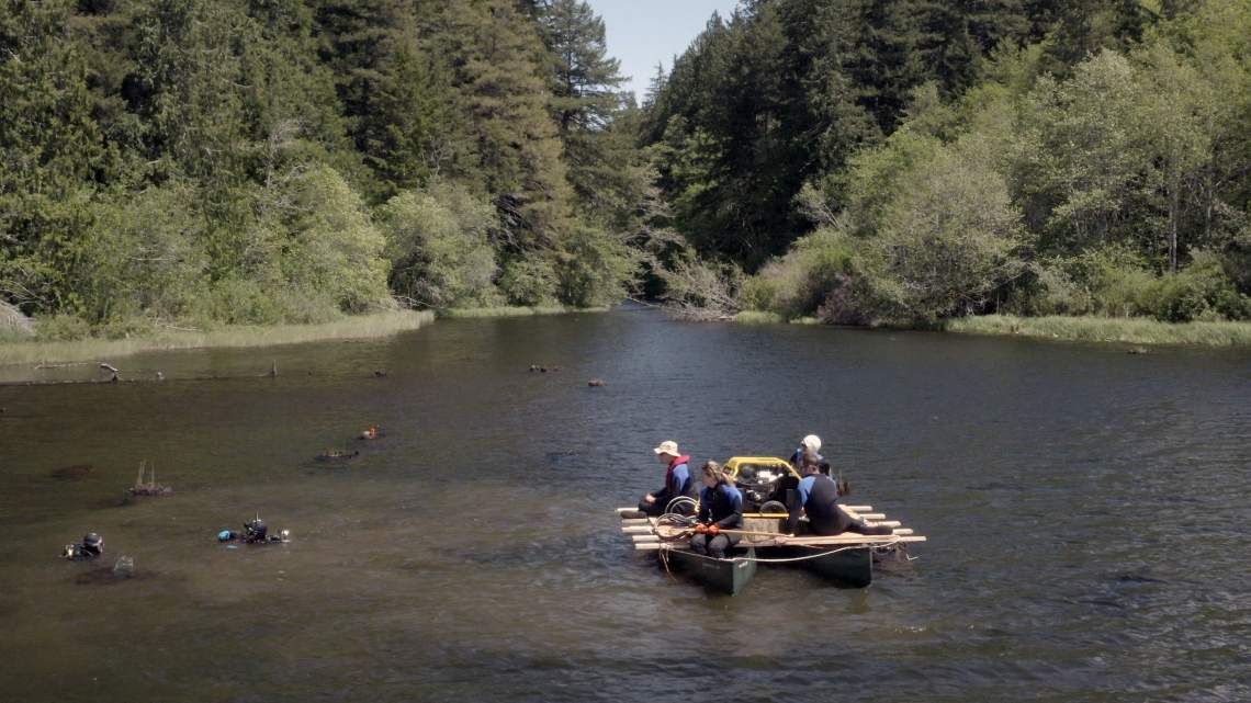 Price Lake, in the eastern Olympic Mountains, formed when the Saddle Mountain fault impounded a stream and flooded the forest. Lead author Bryan Black and his team of divers collected the samples using an underwater hydraulic chainsaw.