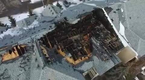 The fire damage to Castledowns Pointe condo building (12618 152 Ave.) in northwest Edmonton on March 12, 2023.