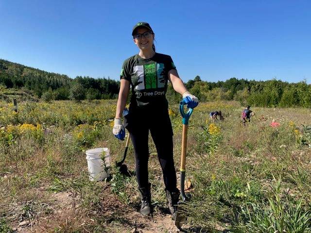 Volunteers planted an assortment of trees and shrubs at the Harold Town Conservation Area.