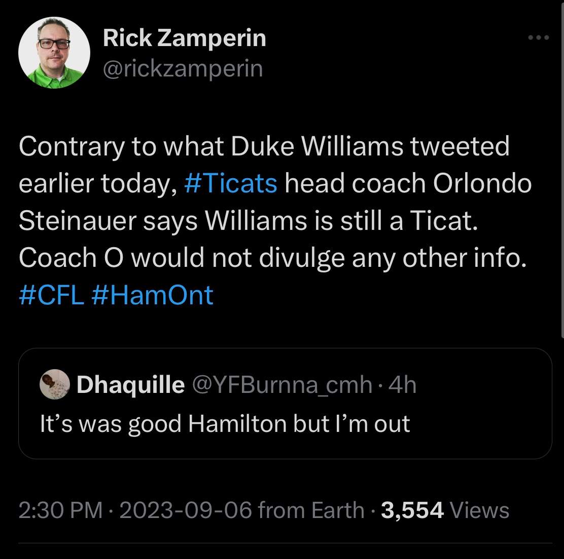 Hamilton Tiger-Cats dealing with locker room drama - image