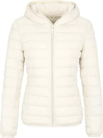 Wantdo Women's Hooded Down Jacket in beige