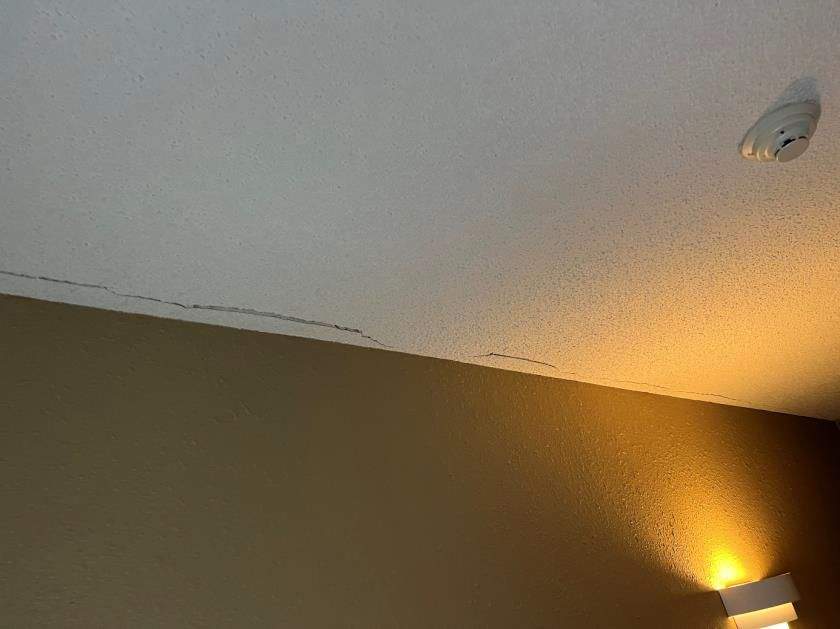 Ceiling cracks identified during a structural engineer assessment of the Castledowns Pointe condo building (12618 152 Ave.) in August 2023.