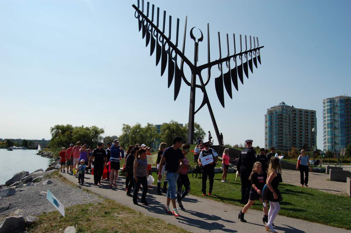 Walk a Mile in Her Shoes event in Barrie, Ont.