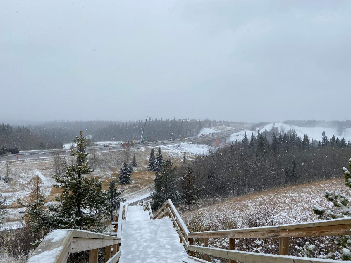 First snowfall of the season in Edmonton on Monday, Oct. 23, 2023.