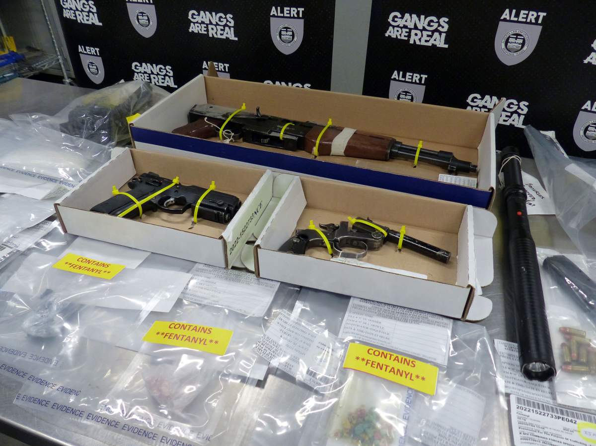 Items seized by ALERT Red Deer’s organized crime team and the RCMP’s Central Alberta District crime reduction unit (CRU).