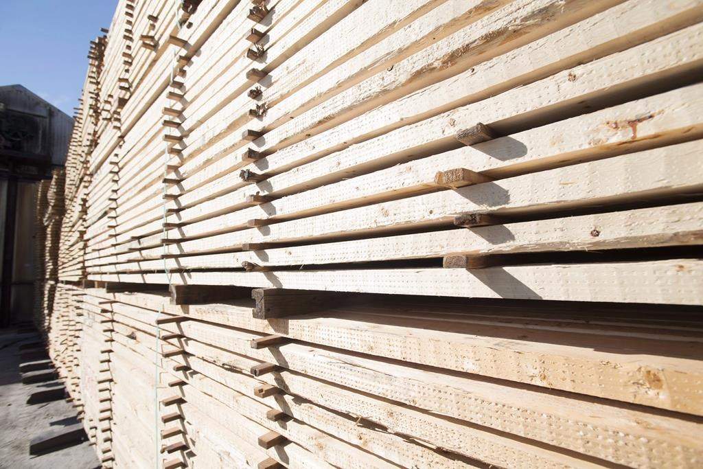 A stack of lumber is pictured in Merritt, B.C., Tuesday, May 2, 2017.