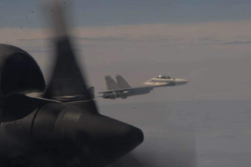 Images and video newly released by the Department capture a PLA fighter jet in the course of conducting a coercive and risky intercept against a lawfully operating U.S. asset in the East China Sea on April 29, 2022. Over the course of five hours, four PLA aircraft conducted this intercept, at one point reaching a distance of just 75 feet from the U.S plane.