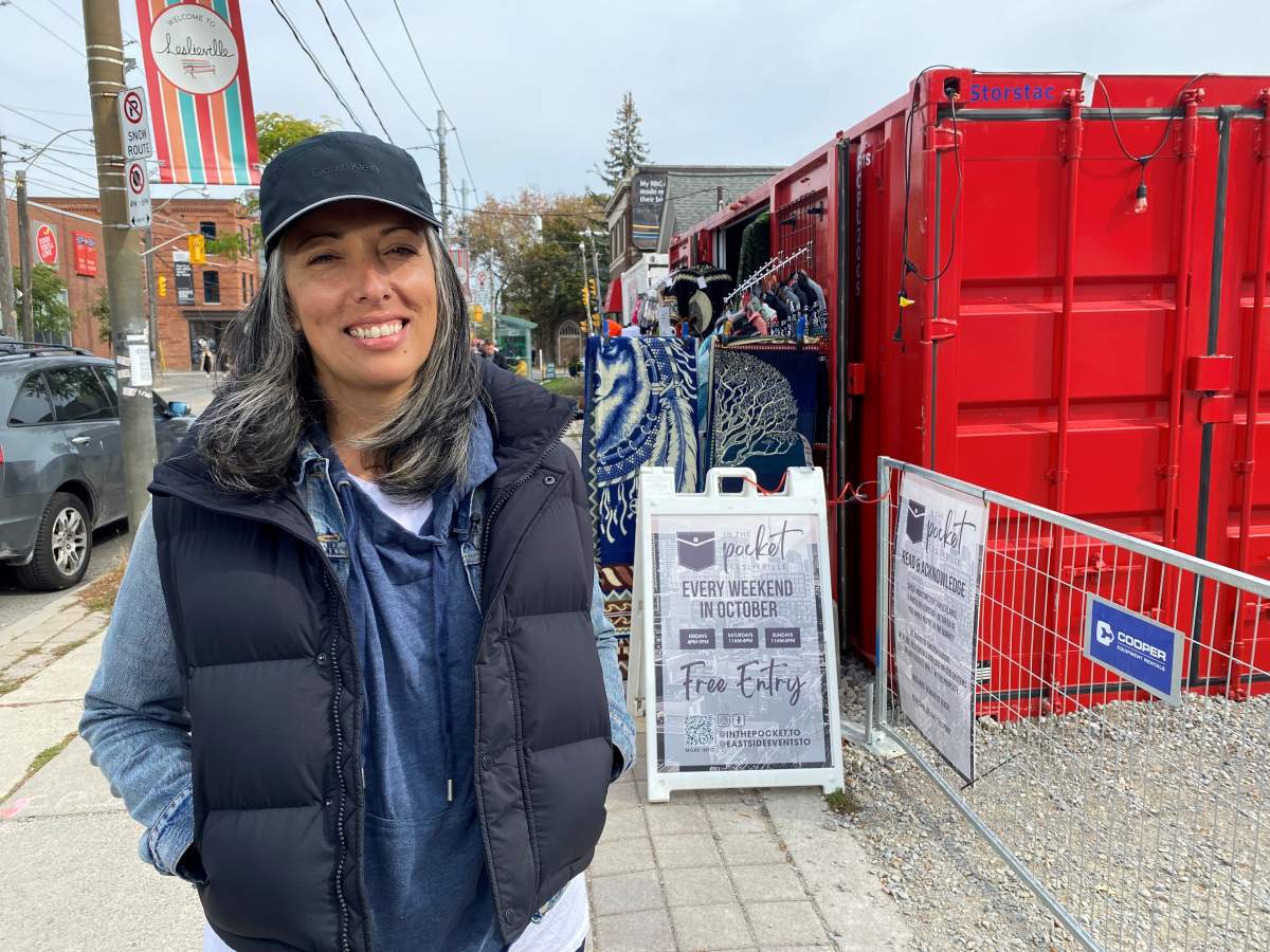 Christiane Tetreault runs a pop-up market in the heart of Leslieville and nearby construction she says is driving away customers.
