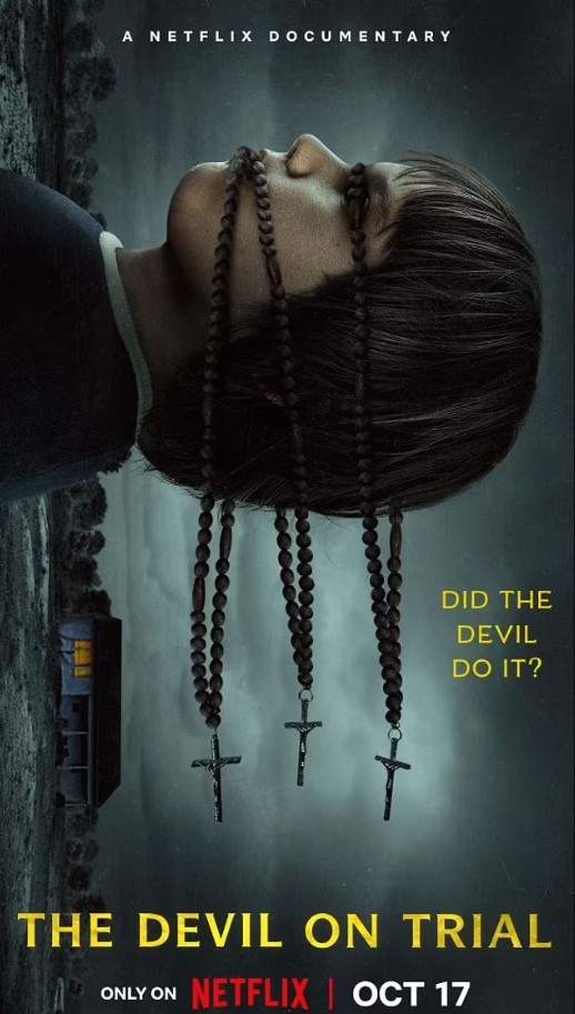 A poster for the Netflix documentary 'The Devil on Trial.'