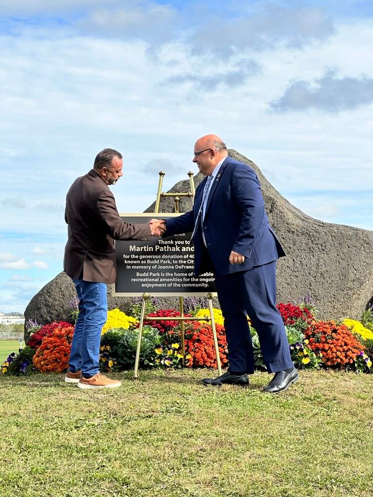 Martin Pathak and Kitchener Mayor Berry Vrbanovic.