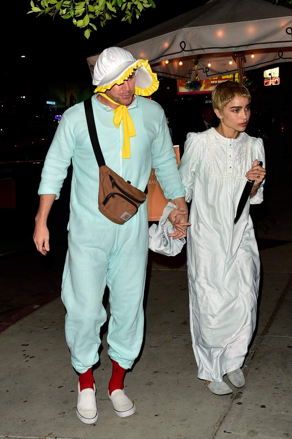 Channing Tatum and Zoë Kravitz in Halloween costumes.